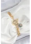 Pirinç Nazar Model Zirkon Taşlı Gold Renk VİP Seri Kadın Bileklik