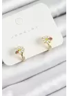 Pirinç Papatya Model Gold Renk Çocuk Küpe