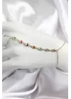 Pirinç Renkli Kare Zirkon Taşlı Y Model Gold Renk Kadın Şahmeran