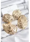 Pirinç Sallantılı Deniz Kabuğu Model Gold Renk Kadın Küpe