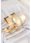Pirinç Sarmal Gold Renk Kadın Pazu Bileklik