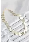Pirinç Sıralı Para Model Gold Renk Kadın Kolye