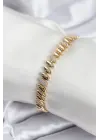 Pirinç VIP Seri Gold Renk Arpa Model Kadın Bileklik