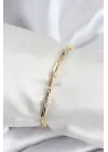 Pirinç VIP Seri Gold Renk Parçalı Model Zirkon Taşlı Kadın Bileklik