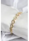 Pirinç VIP Seri Gold Renk Sıralı Halka Model Kadın Bileklik
