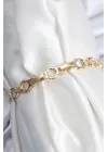 Pirinç VIP Seri Gold Renk Sıralı Halka Model Kadın Bileklik