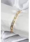 Pirinç VIP Seri Gold Renk Zirkon Taşlı Model Kadın Bileklik