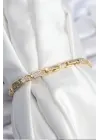 Pirinç VIP Seri Gold Renk Zirkon Taşlı Model Kadın Bileklik