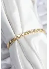 Pirinç VIP Seri Gold Renk Zirkon Taşlı Model Kadın Bileklik