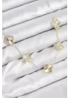 Pirinç VIP Yonca Model Gold Renk Kadın Kolye