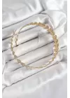 Pirinç Yaprak Model Gold Renk Kadın Pazu Bileklik