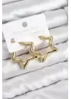 Pirinç Yıldız Model Gold Renk Kadın Küpe