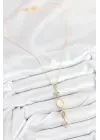 Pirinç Zincir Sarı Gold Renk Zirkon Taşlı Y Kolye