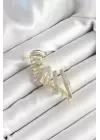 Pirinç Zirkon Taş Kaplamalı Sarmal Figürlü Gold Renk Kadın Sağ Kıkırdak Küpe