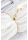 Pirinç Zirkon Taşlı Daire Model Gold Renk Asansörlü Kadın Bileklik