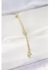Pirinç Zirkon Taşlı Kelebek Model Gold Renk Kadın Bilekilk