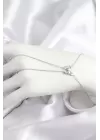 Pirinç Zirkon Taşlı Kelebek Model Gümüş Renk Şahmeran
