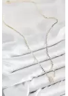 Pirinç Zirkon Taşlı Kutup Yıldızı Model Ezme Zincir Gold Renk Kadın Kolye