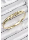 Pirinç Zirkon Taşlı Kutup Yıldızı Model Gold Renk Kadın Kelepçe