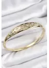 Pirinç Zirkon Taşlı Kutup Yıldızı Model Gold Renk Kadın Kelepçe