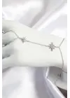Pirinç Zirkon Taşlı Kutup Yıldızı Model Gümüş Renk Kadın Şahmeran