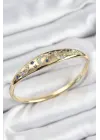 Pirinç Zirkon Taşlı Kutup Yıldızı Ve Hilal Model Gold Renk Kadın Kelepçe