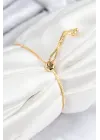 Pirinç Zirkon Taşlı Sıralı Model Gold Renk Asansörlü Kadın Bileklik