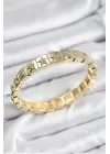 Pirinç Zirkon Taşlı Yıldız Model Gold Renk Lastikli Kadın Bileklik