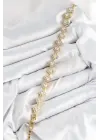 Pirinç Zirkon Taşlı Yonca Baget Model Gold Renk VIP Seri Kadın Bileklik