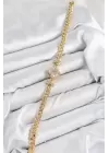 Pirinç Zirkon Taşlı Yonca Model Gold Renk Kadın Bileklik