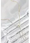 Pirinç Zirkon Taşlı Yonca Model Gold Renk Kadın Y Kolye