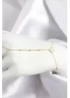 Pirinç Zirkon Taşlı Yonca Model Gold Renk Şahmeran