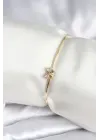 Renkli Kelebek Figür Gold Renk Pirinç Kadın Bileklik