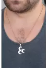 Rose Renk Metal 3 Hilal Figürlü Erkek Kolye
