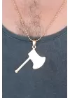 Rose Renk Metal Balta Figürlü Erkek Kolye