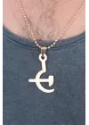 Rose Renk Metal Orak ve Balta Figürlü Erkek Kolye
