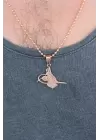 Rose Renk Metal Tuğra Figürlü Erkek Kolye
