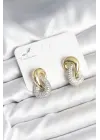 Sarmal Model Gold Gümüş Renk Pirinç Kadın Küpe