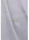 Trend Zirkon Taşlı Yılan Model Çelik Kadın Kolye