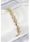 VIP Pirinç Zirkon Taşlı Yıldız Model Gold Renk Kadın Bileklik