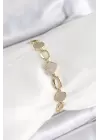 Xuping Pirinç Kalp ve Daire Model Gold Renk Kadın Bileklik