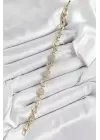 Xuping Pirinç Kalp ve Daire Model Gold Renk Kadın Bileklik
