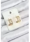 Xuping Zirkon Taşlı Çit Halka Model Gold Renk Kadın Küpe
