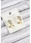 Xuping Zirkon Taşlı Kalp Model Gold Renk Kadın Küpe