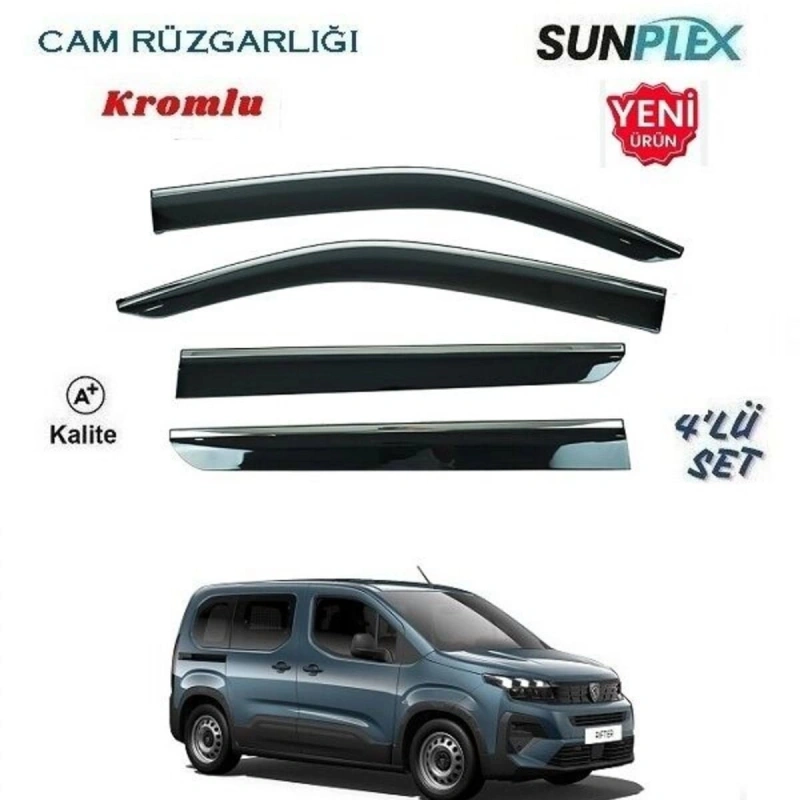 Sunplex Cam Rüzgarlığı Kromlu Peugeot Rifter 2018 Ve Sonrası