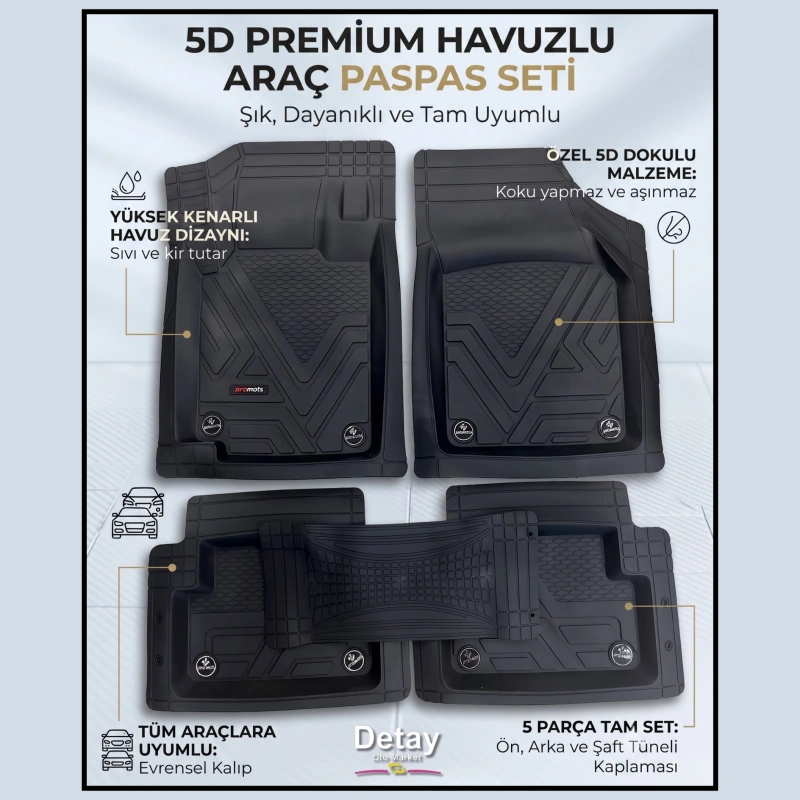 Paspas Havuzlu 5D Siyah