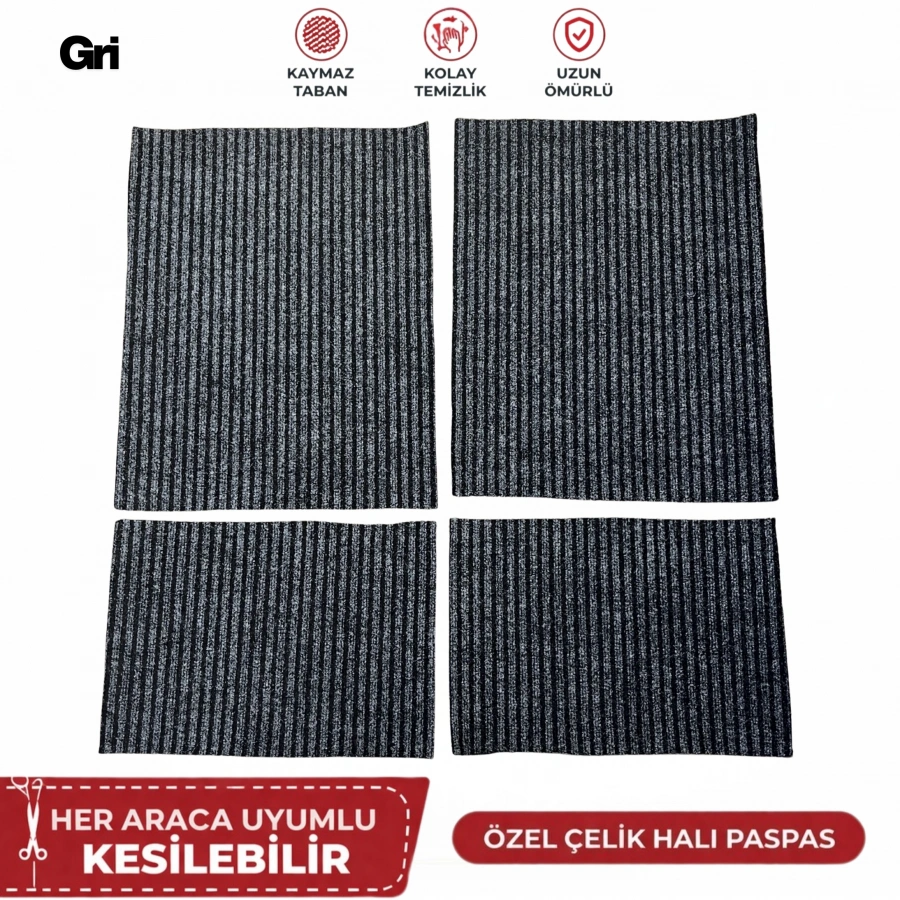 Paspas Çelik Halı Gri