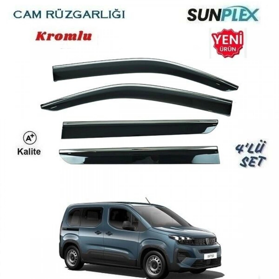 Sunplex Cam Rüzgarlığı Kromlu Peugeot Rifter 2018 Ve Sonrası