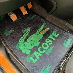 Lacoste Siyah Dekor Halı Paspas 4lü