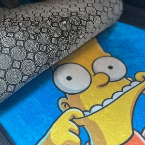 Simpson Mavi Dekor Halı Paspas 4lü